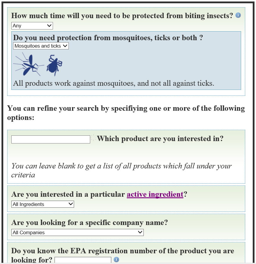 Extracto del Formulario sobre picaduras de Incearos