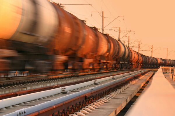 rail tank cars on tracks
